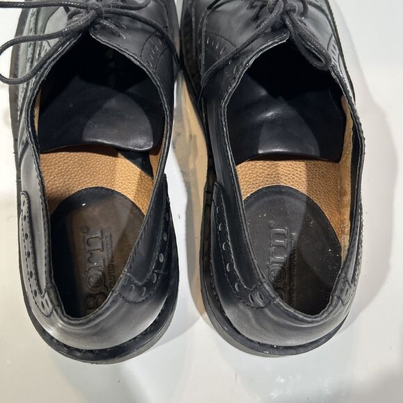 Born Oxford Shoes Mens Size 14 Black Leather Comfort Wingtip Brogue Lug Sole main image 5